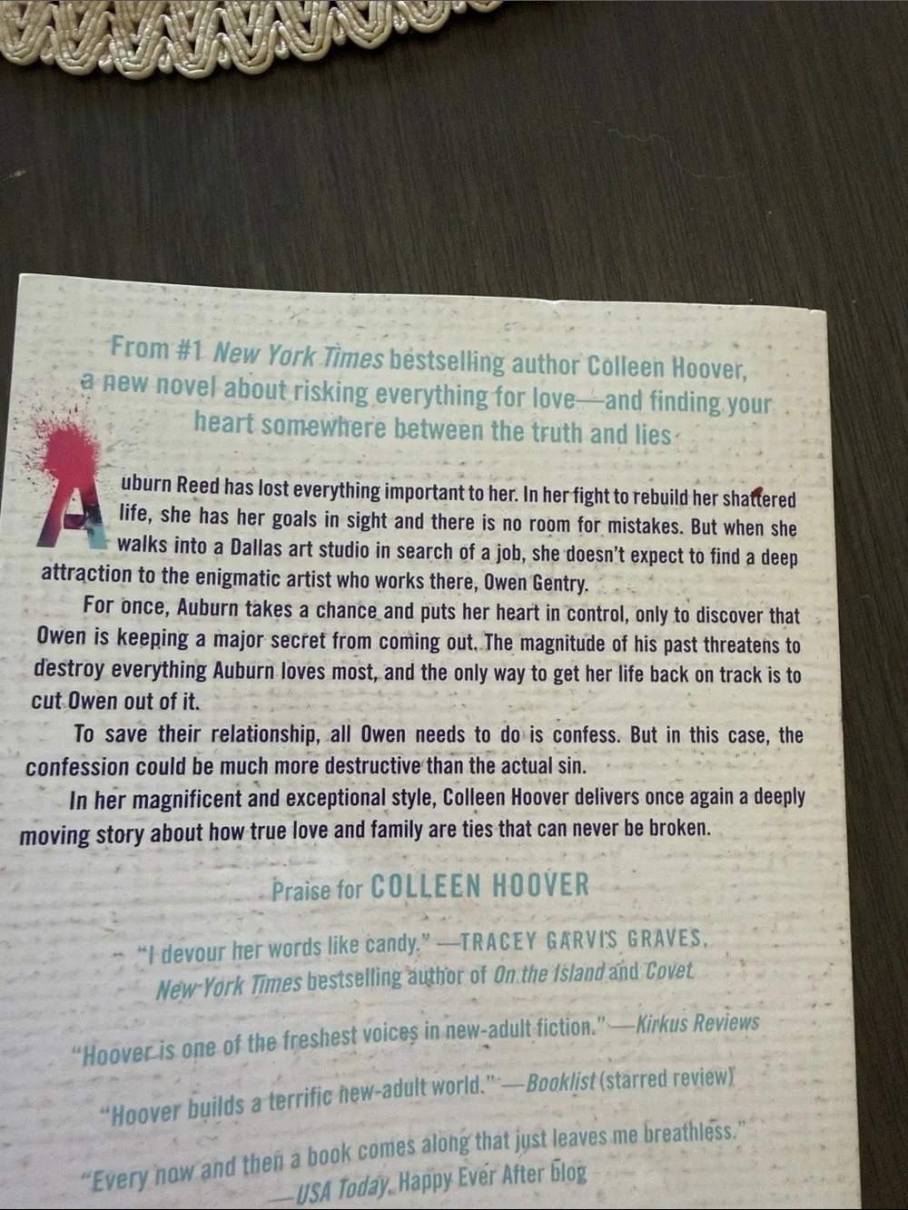 CONFESS a novel by Colleen Hoover